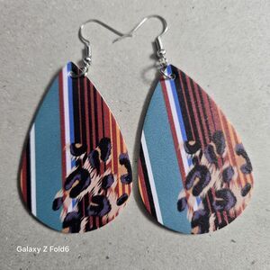 ❤️3/$15 Western Faux Leather Earrings Cowgirl Southwest Boho Rodeo Country